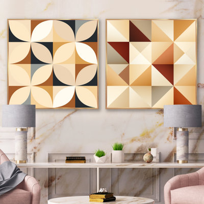 Caughfield - Ensemble de 2 collages de formes carrées abstraites