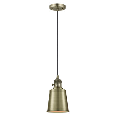 Franklin Restoration - Amiliyah - 1 Light 5" Cord Hung Mini Pendant - On-Off Turn Switch - Bulb Not Included
