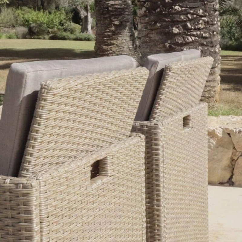 Quinden All Weather Wicker/Rattan 8 - Person with Cushions & Parasol, Grey, Brown