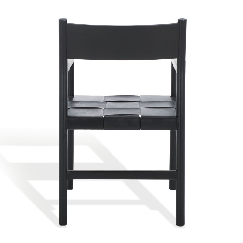 Devnie Leather Upholstered Arm Chair, Black, Black