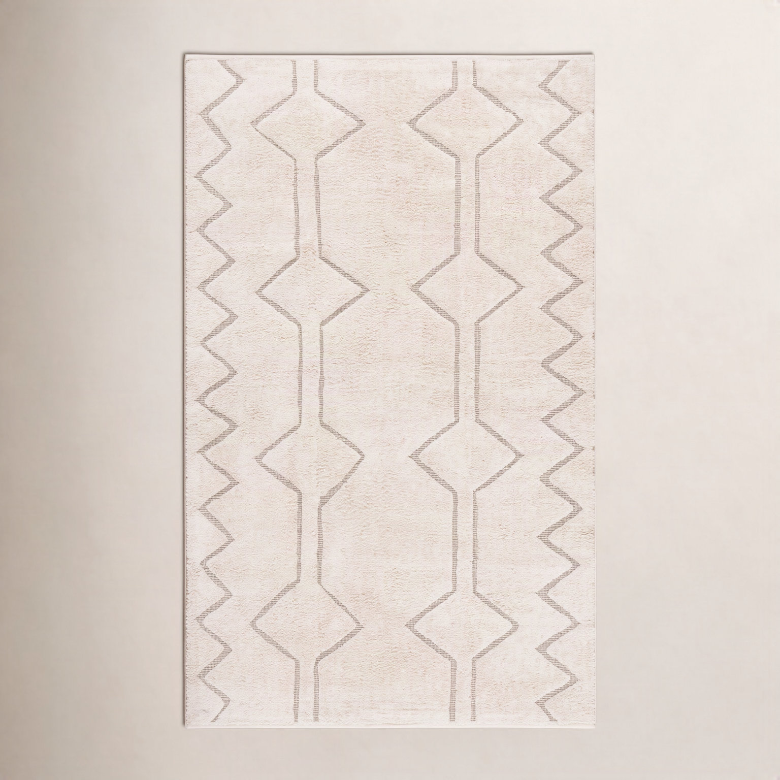 Hand-Loomed Geometric Cotton Rug, Rectangle 8' x 10'