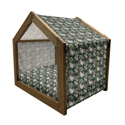 Niche pour chien en bois vert foncé