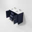 Ensemble de meuble-lavabo double bleu marine l 48 po x P 20 po, comptoir en quartz blanc et robinet en métal