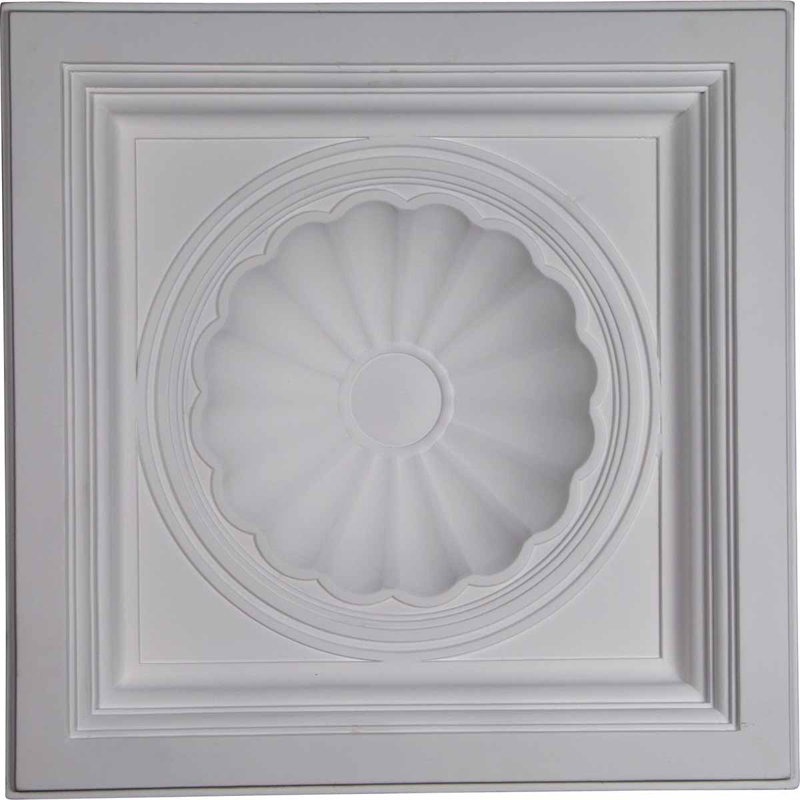 Carreau de plafond en polyuréthane encastré gris 2 pi x 2 pi Shell