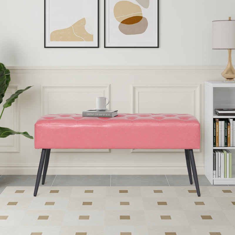 Dorly 38" Upholstered Bedroom Bench, Rose