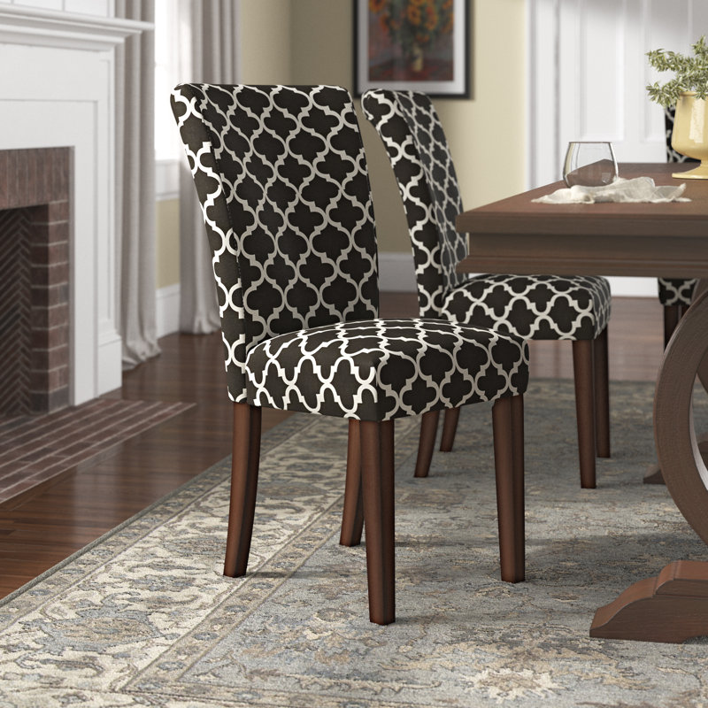 Lancaster 20.5'' H Fabric Upholstered Parsons Chair, Vulcan Black