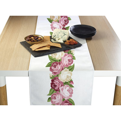 Dourado Peonies Garland Border Table Runner