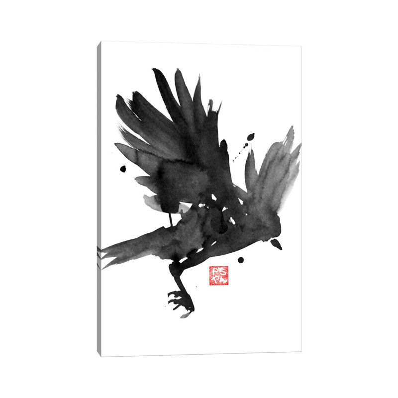 Crow by Péchane - Wrapped Canvas Print, 30.48cm H x 20.32cm W x 1.91cm D