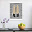 Ballerines rayées chics, impression d'art mural contemporaine et élégante au format portrait minimaliste-214462151