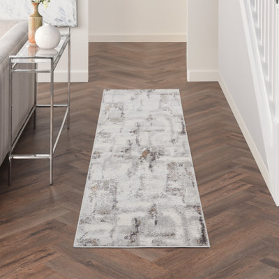 Tapis gris éclectique moderne Rheba