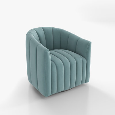Annelotte Velvet Swivel Barrel Chair