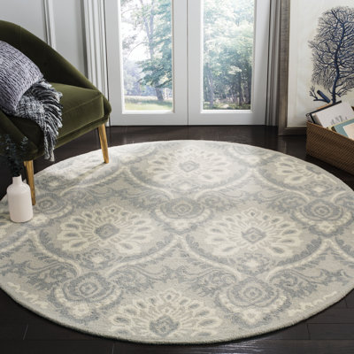 Keyesport Hand-Tufted Wool Light Grey Area Rug