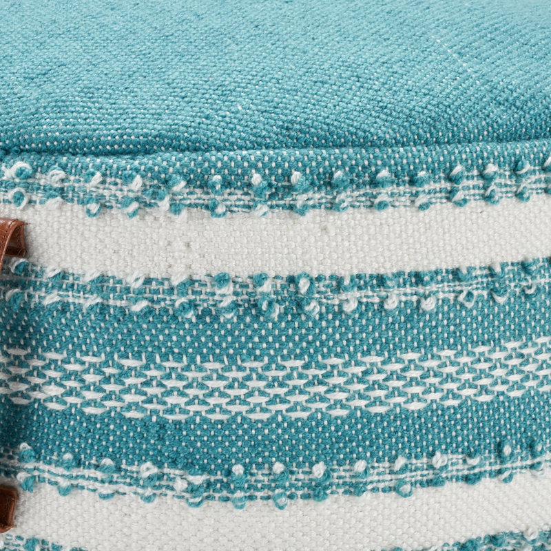 Poufs rayés et à pois Hutcheson, Bleu turquoise