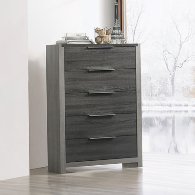Commode de chambre en bois avec 5 tiroirs