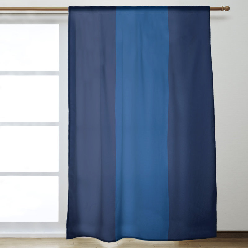 Room Darkening Curtain Single Panel, Pittsburgh Baseball Navy Blue/Blue/Navy Blue