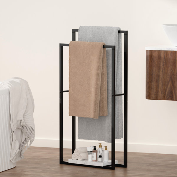 KES Freestanding Towel Rack 2-Tier (34''&38'' Height) Stand with Marble ...