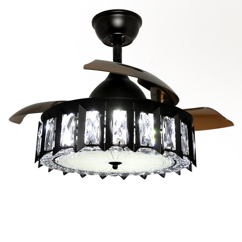 Ventilateur de plafond à DEL 3 pales de 45,28 po avec télécommande et ensemble d'éclairage inclus