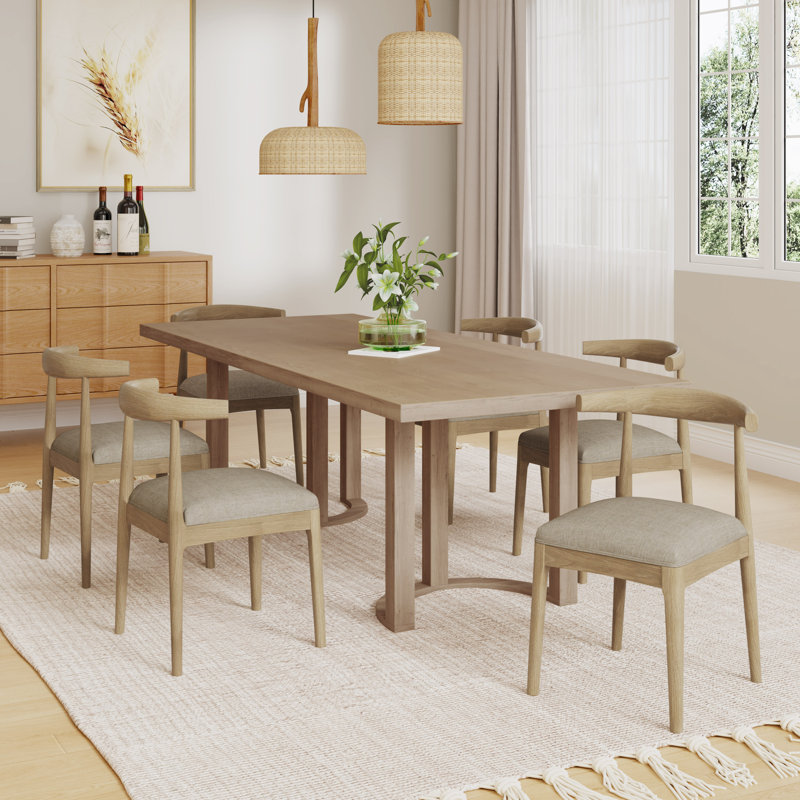 Hoss 7-Piece Wood Upholstered Dining Set