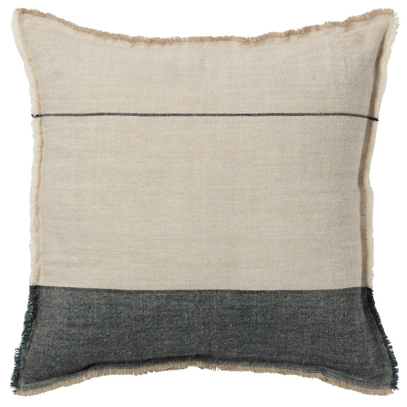 Rockefeller Linen Pillow, Polyester, 22" H x 22" W, Light Gray