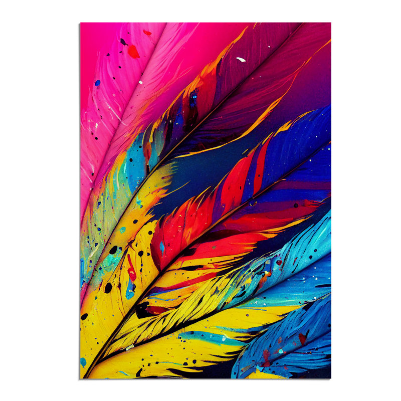 Splashed Feathers No.3 Abstract - Wall Art, Paper, 29.7cm H x 21cm W, No Matte