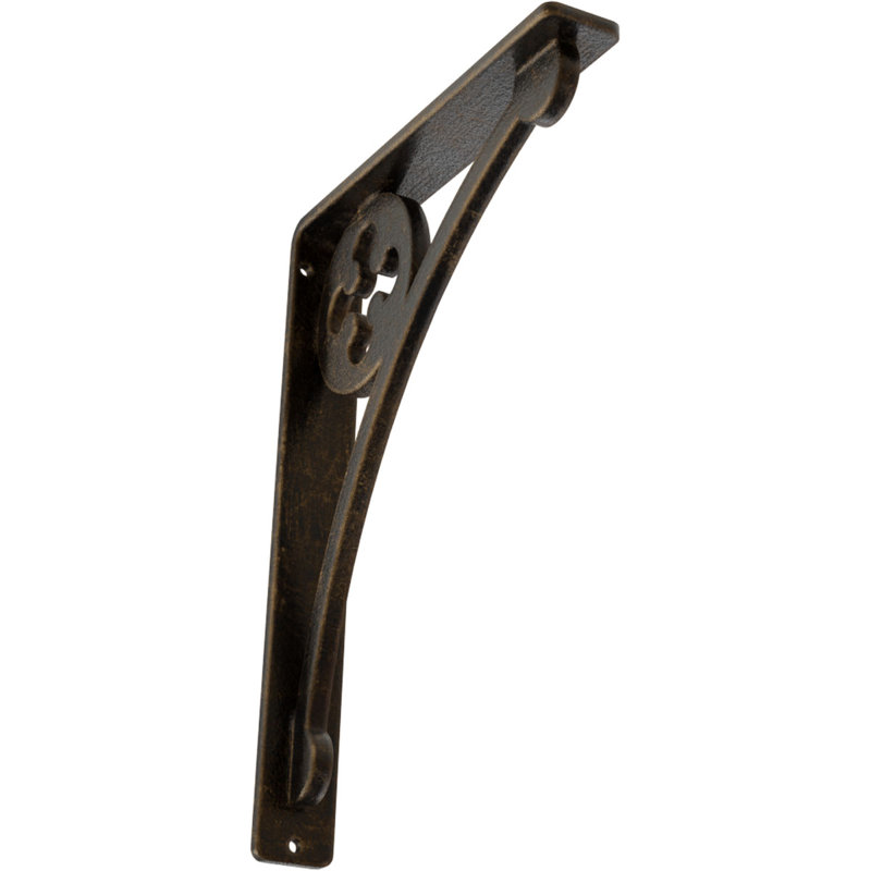 Support en fer forgé Crawley, Laiton antique, H 10 po x l 1,5 po x P 7,5 po