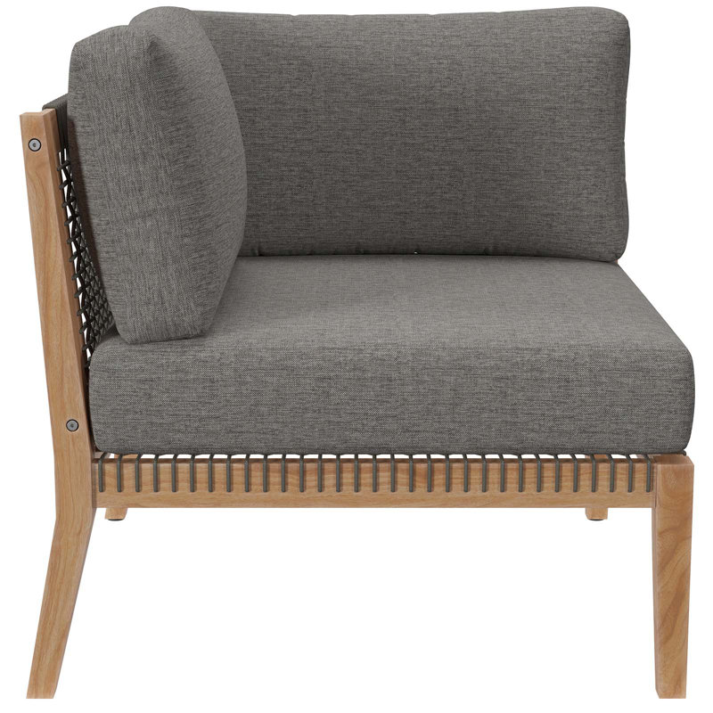 Clearwater 6-Piece Gray Teak Wood Outdoor Sectional Sofa