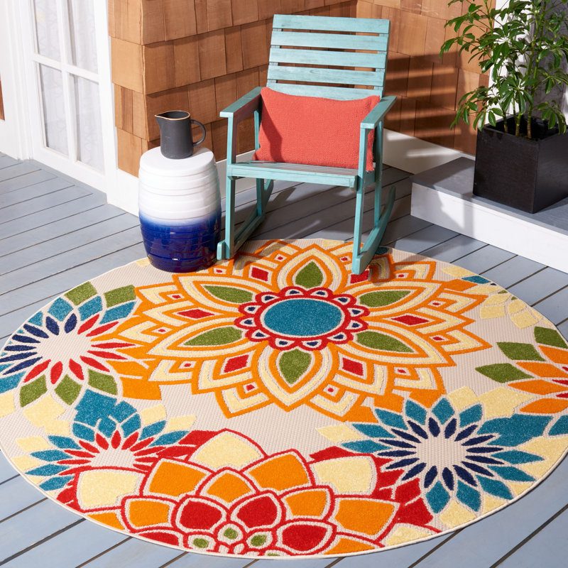 Tapis floral Stephine, Rond 6 pi 7 po
