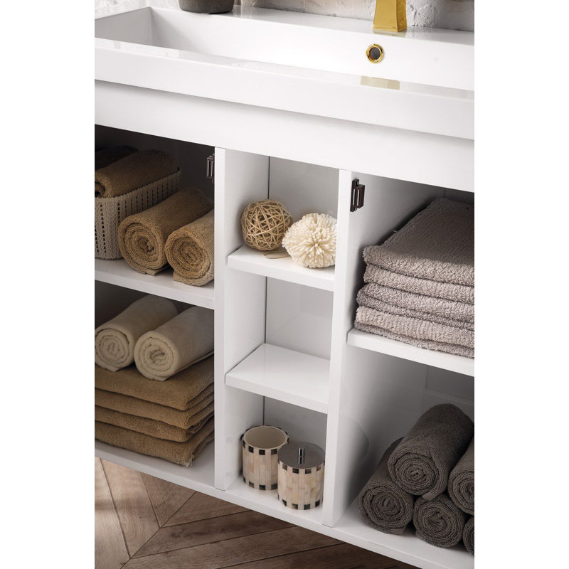 Meuble-lavabo simple l 39,5 po d'Alicante, Blanc lustré