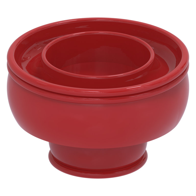 1.75'' H Brass Tabletop Tealight Holder, Fire Engine Red