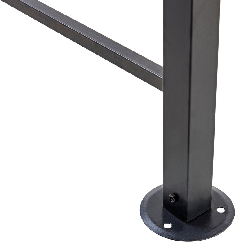 Gazebo de barbecue monobloc en acier noir de 2,44 m x 1,52 m avec tablettes latérales