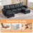 118" Faux Leather Modular U Shape Sectional Sofa with 2 Ottomans-391779711
