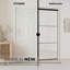 Porte coulissante à panneau en verre blanc avec cadre noir l 68 "à 72" x H 84 "-112766598-112766597