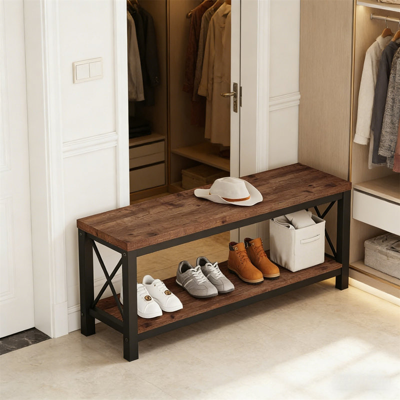 Premium Wooden Shoe Cabinet For Home, Rustic
