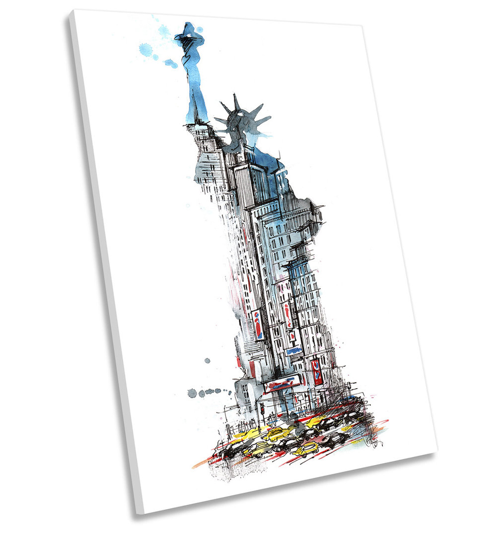 Z0813 Statue Liberty New York City - Wrapped Canvas Painting