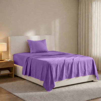 Lux Decor 4-Piece Ultra Soft Microfiber Sheet Set Deep Pocket Fitted Sheet, Wrinkle-Resistant & Easy Care Bedding