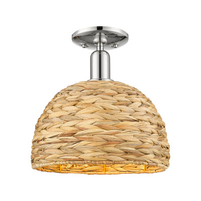 Arcadia - Woven Rattan - 1 Light 12" Semi-Flush Mount