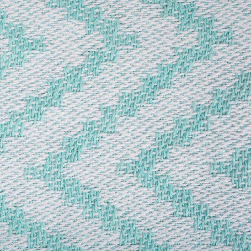  Jeté en coton à chevrons, Turquoise