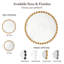 Miroir mural rond Marlowe Gold de 91 cm de diamètre, orné de perles et encadré en métal.-70892920-86070771