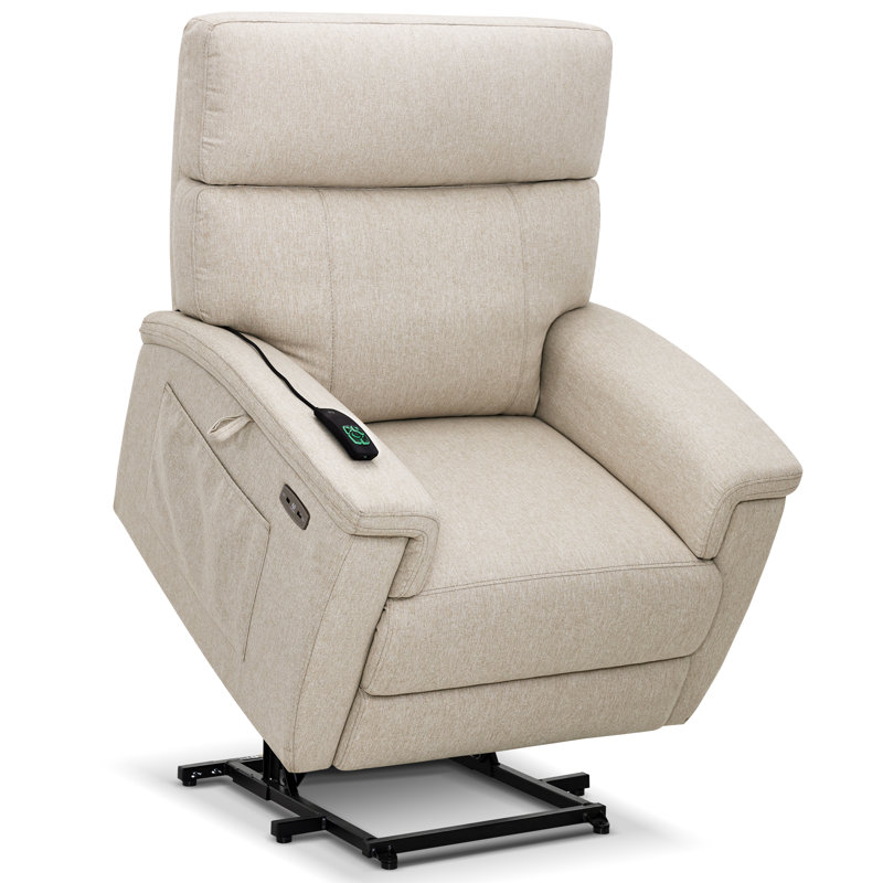 Power Recliner Lift Chair with Vibration Massage, Dual Heating and Adjustable Headrest, Beige