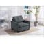 Fauteuil capitonné Tadcaster gris foncé-723567840