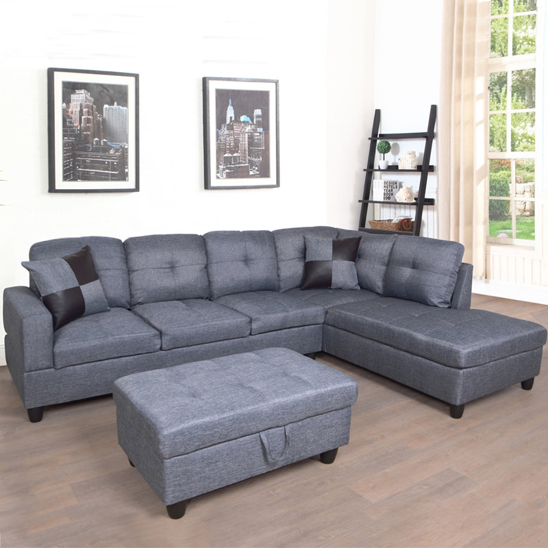 Upholstered L-Shaped Sectional Right Hand Facing