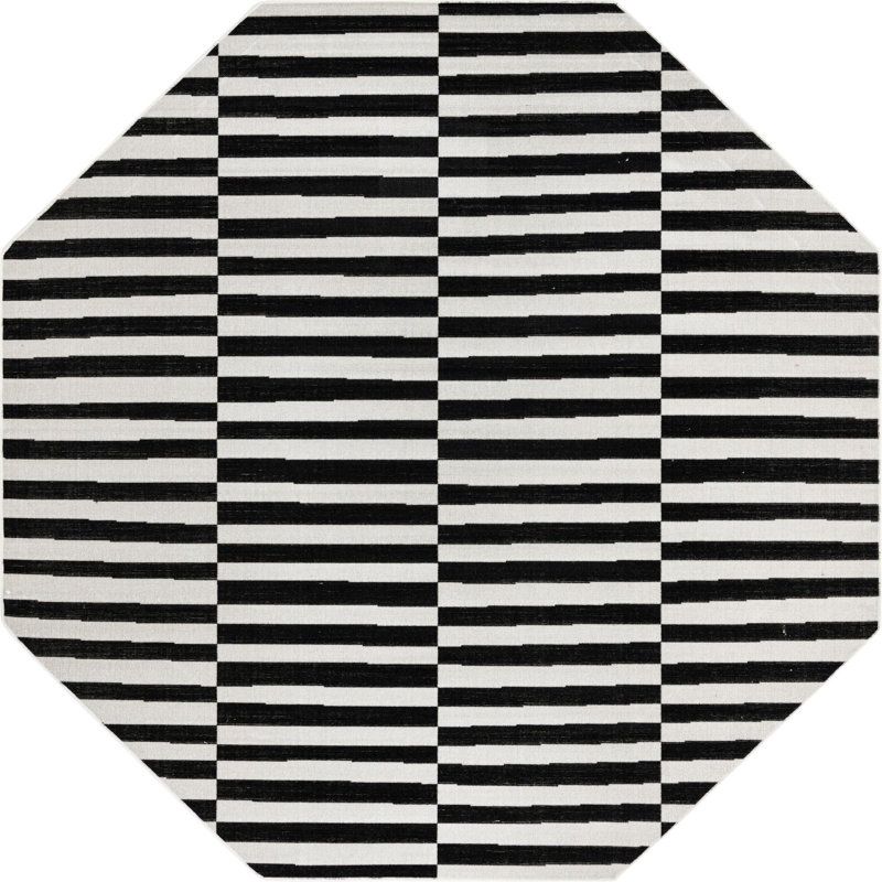 Tapis contemporain Wingate couleur onyx, Octogone 7 pi 10 po