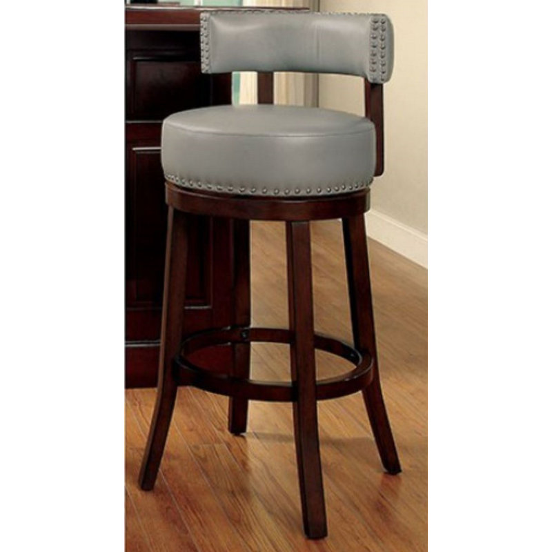 Acree Swivel Upholstered Counter Stool, Gray, Bar Stool (29.5'' Seat Height)