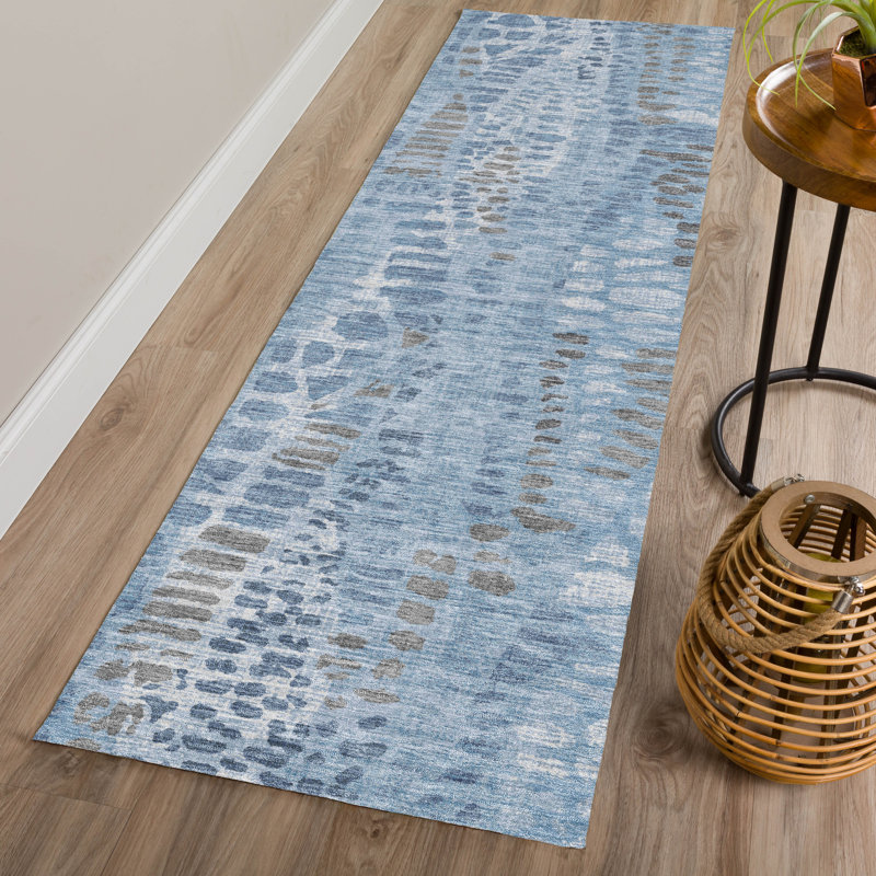 Machine Washable Indoor/Outdoor Jozwiak ACN2382 Circles Rug, Runner 2'3" x 7'6"