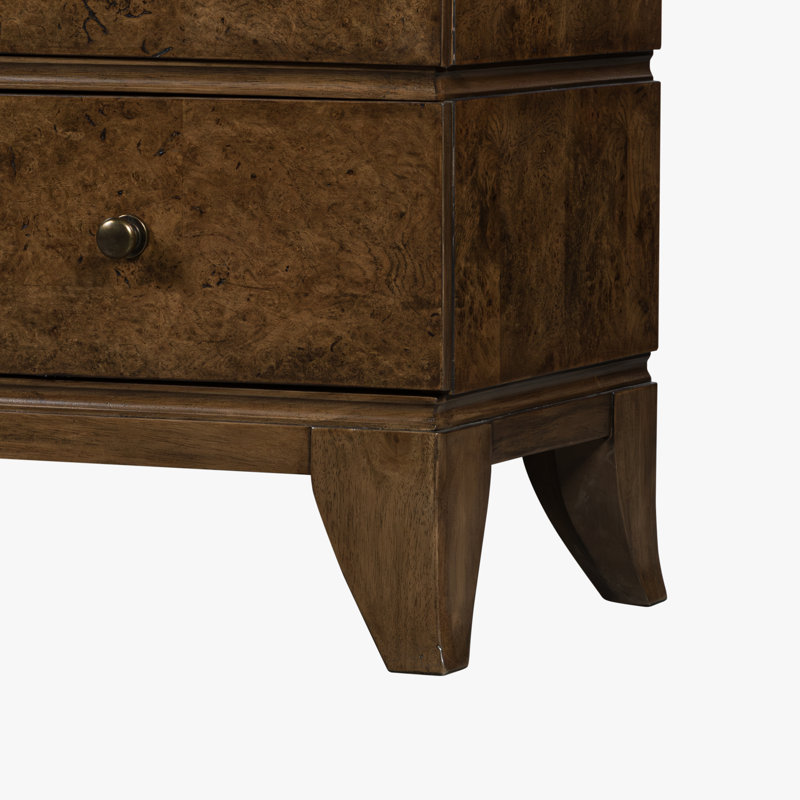 Commode de chambre 9 tiroirs Burl Oak, Brun