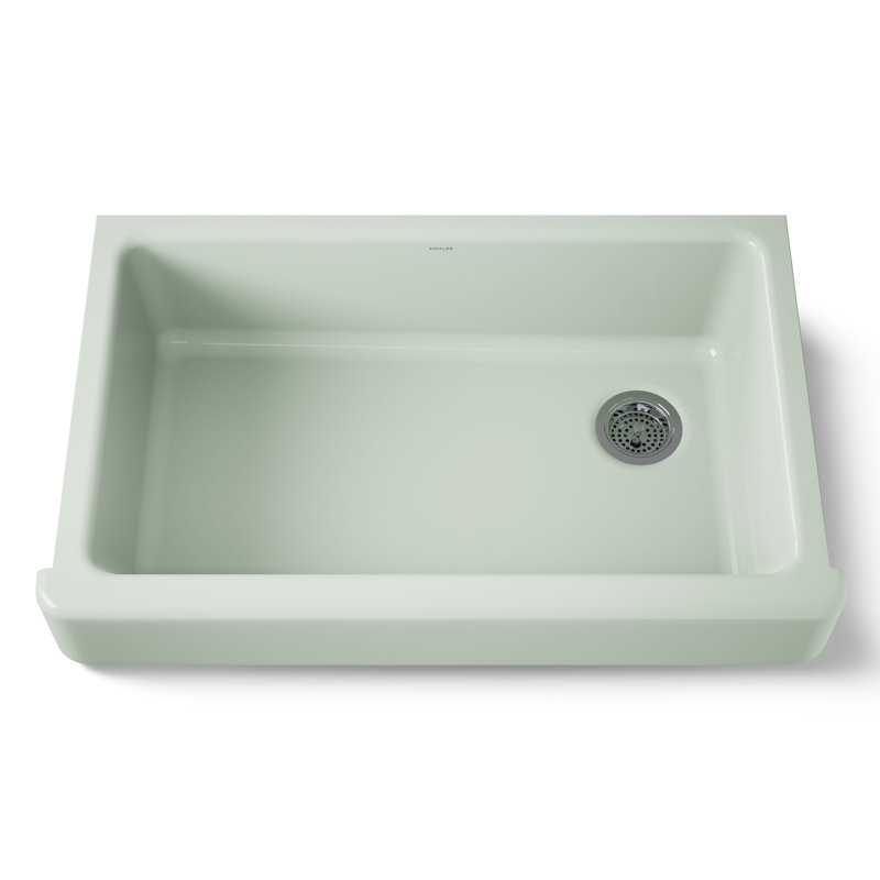 Whitehaven Self-Trimming 36" L x 22" W Farmhouse Kitchen Sink, Aspen Green