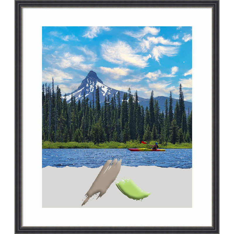 Cherno Black Wood Picture Frame with Mat, 20" x 24"
