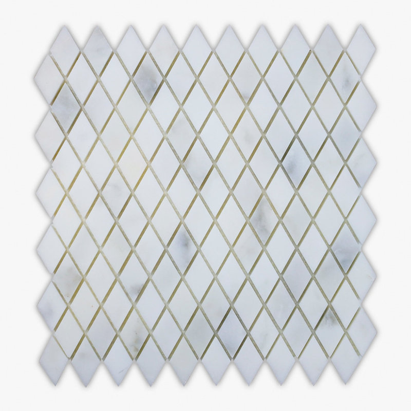 Carreau de mosaïque fantaisie en marbre 12 po x 11 po Calacatta