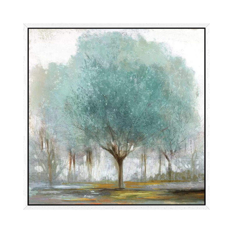 By The Treeside II by Allison Pearce - Painting on Canvas, White Framed Canvas, 45.72 cm H x 45.72 cm W