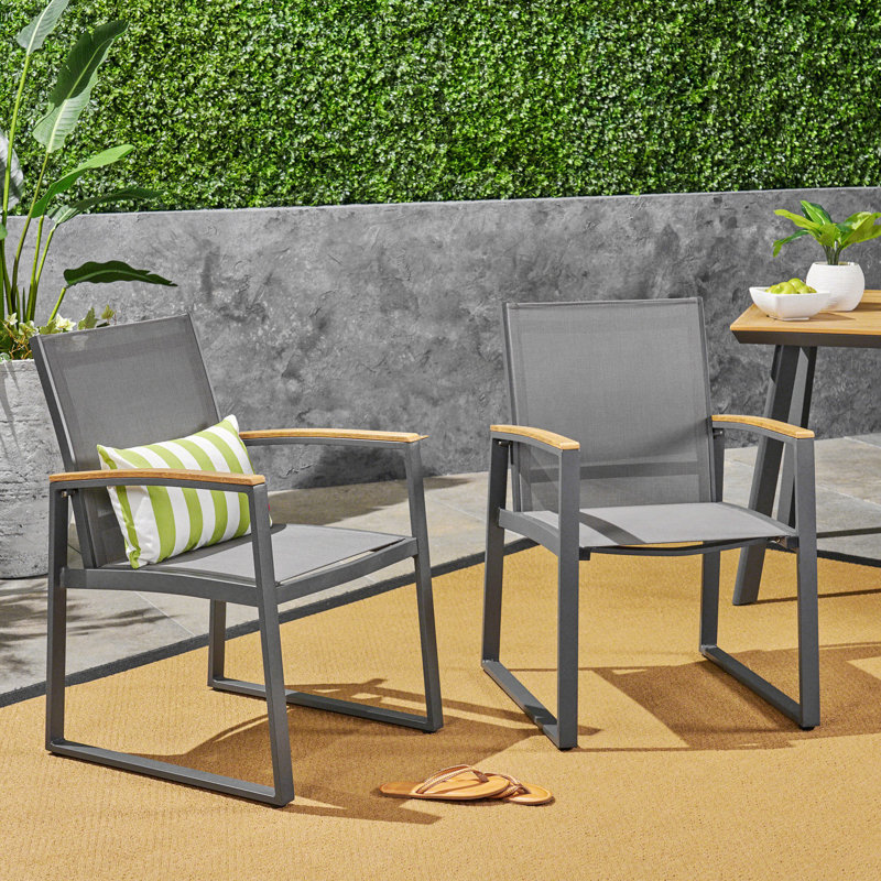 Fauteuils de salle à manger Liberta, Gris / brun naturel, 2